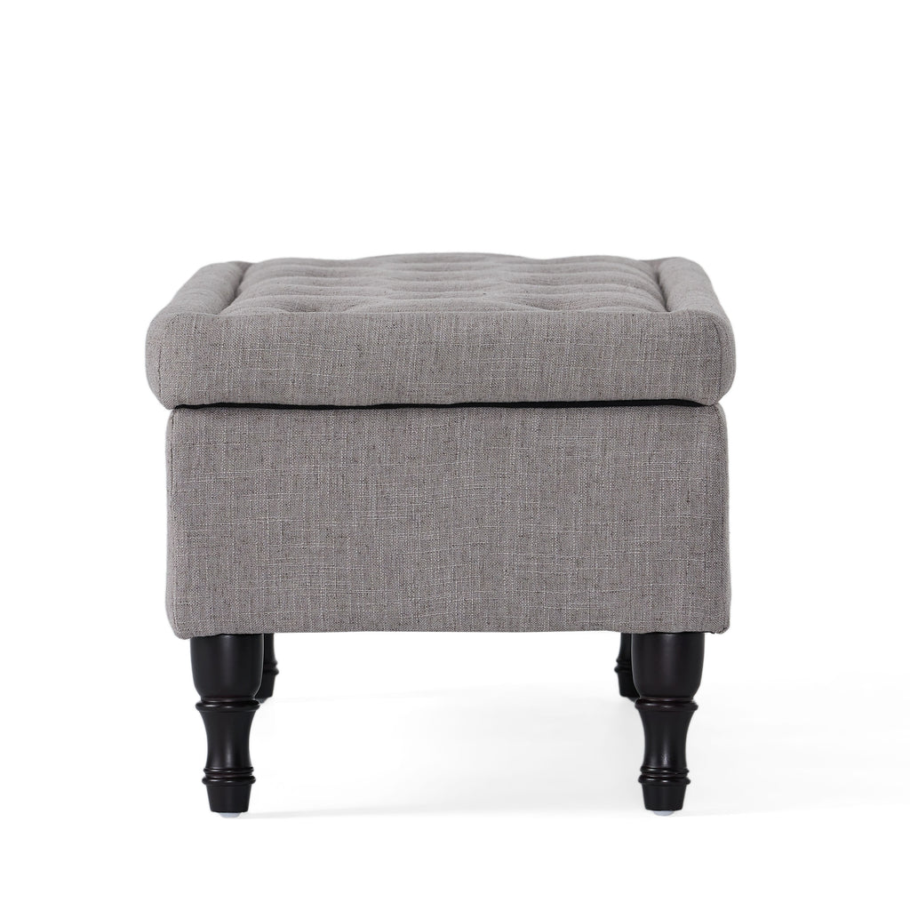 Storage Ottoman Bench with Solid Wood Legs