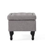 Storage Ottoman Bench with Solid Wood Legs