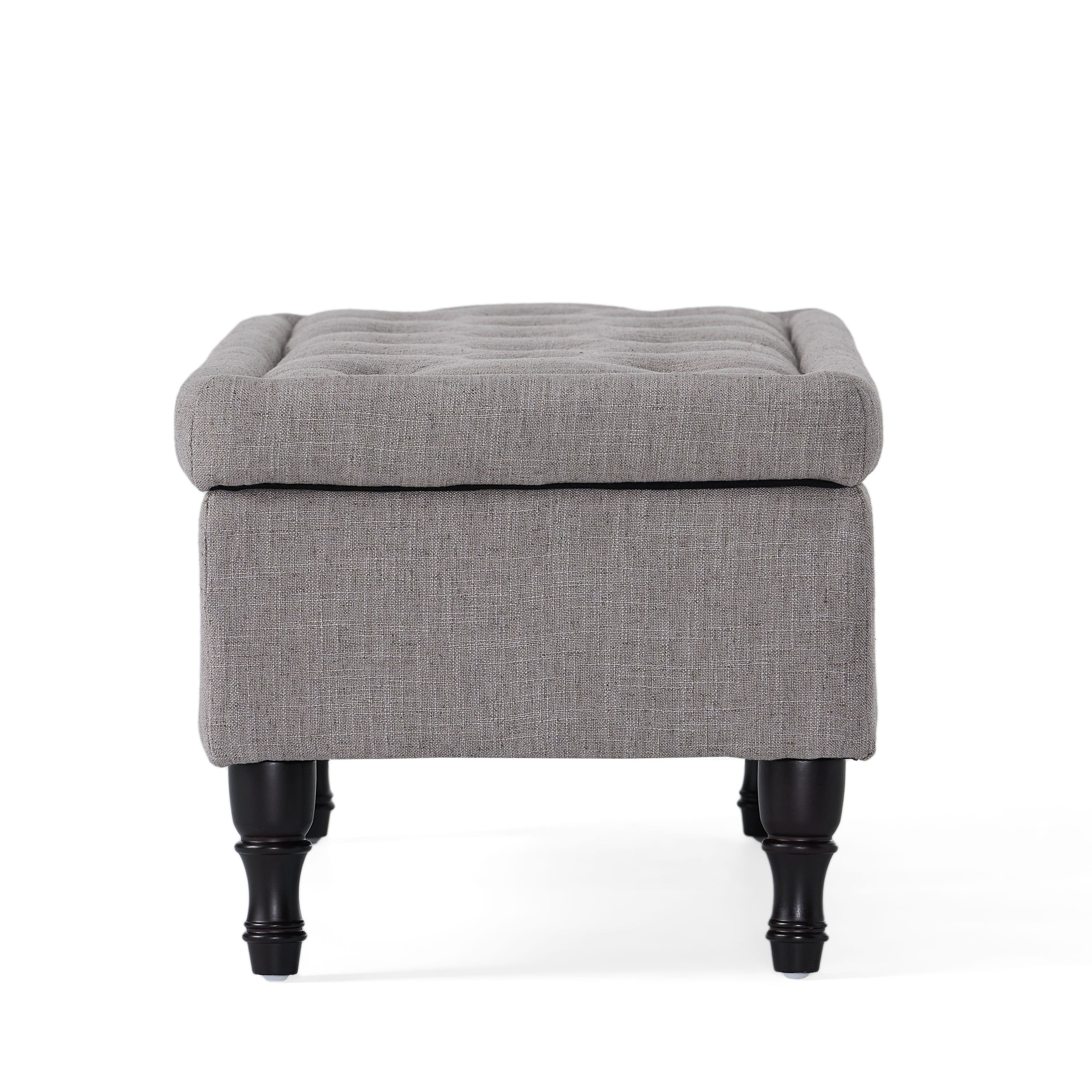 Storage Ottoman Bench with Solid Wood Legs