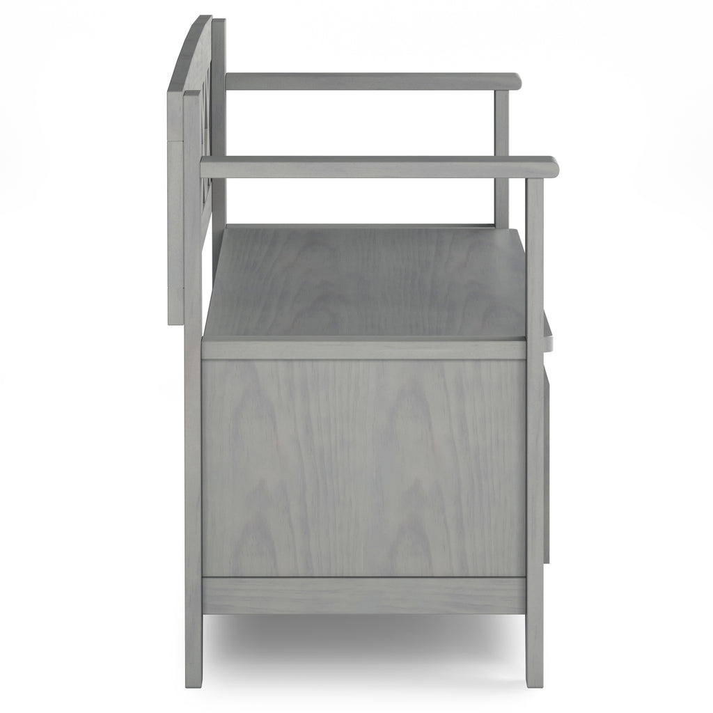 Amherst Solid Wood Entryway Storage Bench in Fog