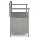 Amherst Solid Wood Entryway Storage Bench in Fog