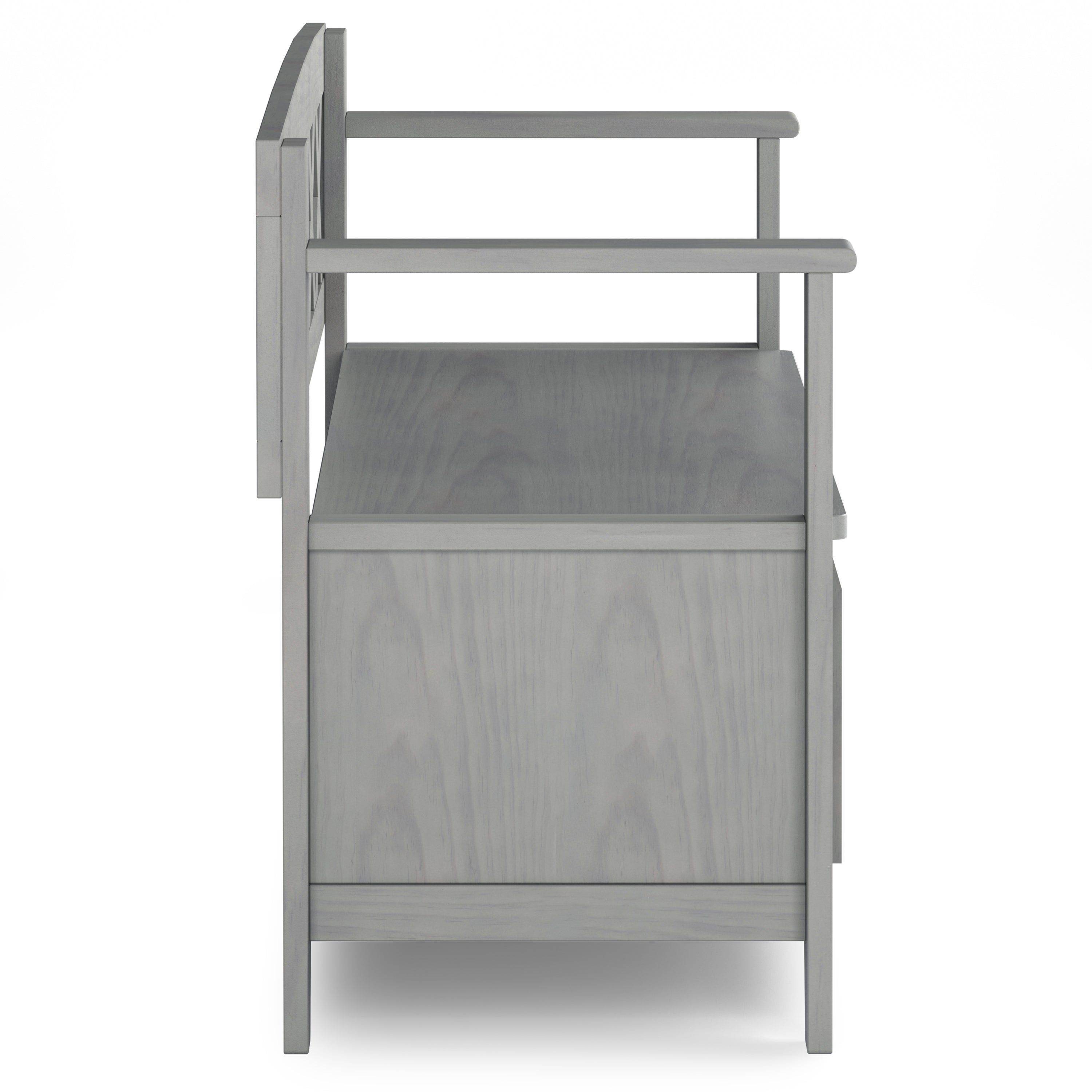 Amherst Solid Wood Entryway Storage Bench in Fog