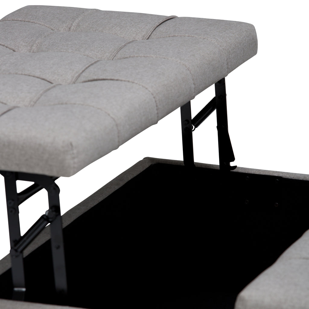 Harrison 36 Inch Wide Coffee Table Storage Ottoman in Dove