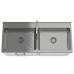 Modern Wide Shaker - 46" Laundry Cabinet with Faucet and Stainless Steel Sink