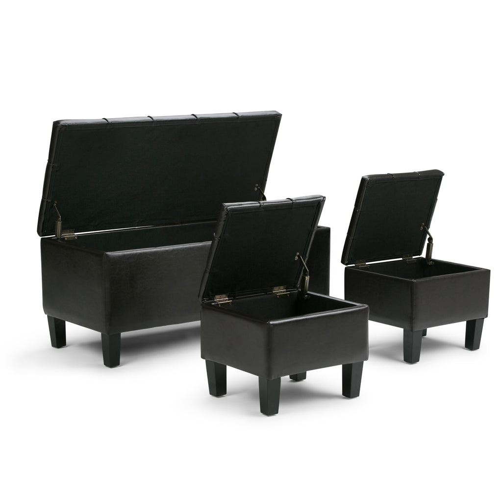 Dover 3 Piece Storage Ottoman - Tanners