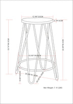 Simeon - 24" Metal Counter Height Stool with Wood Seat - Cocoa
