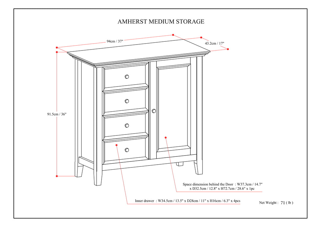 Amherst Medium Storage Cabinet - Light Golden