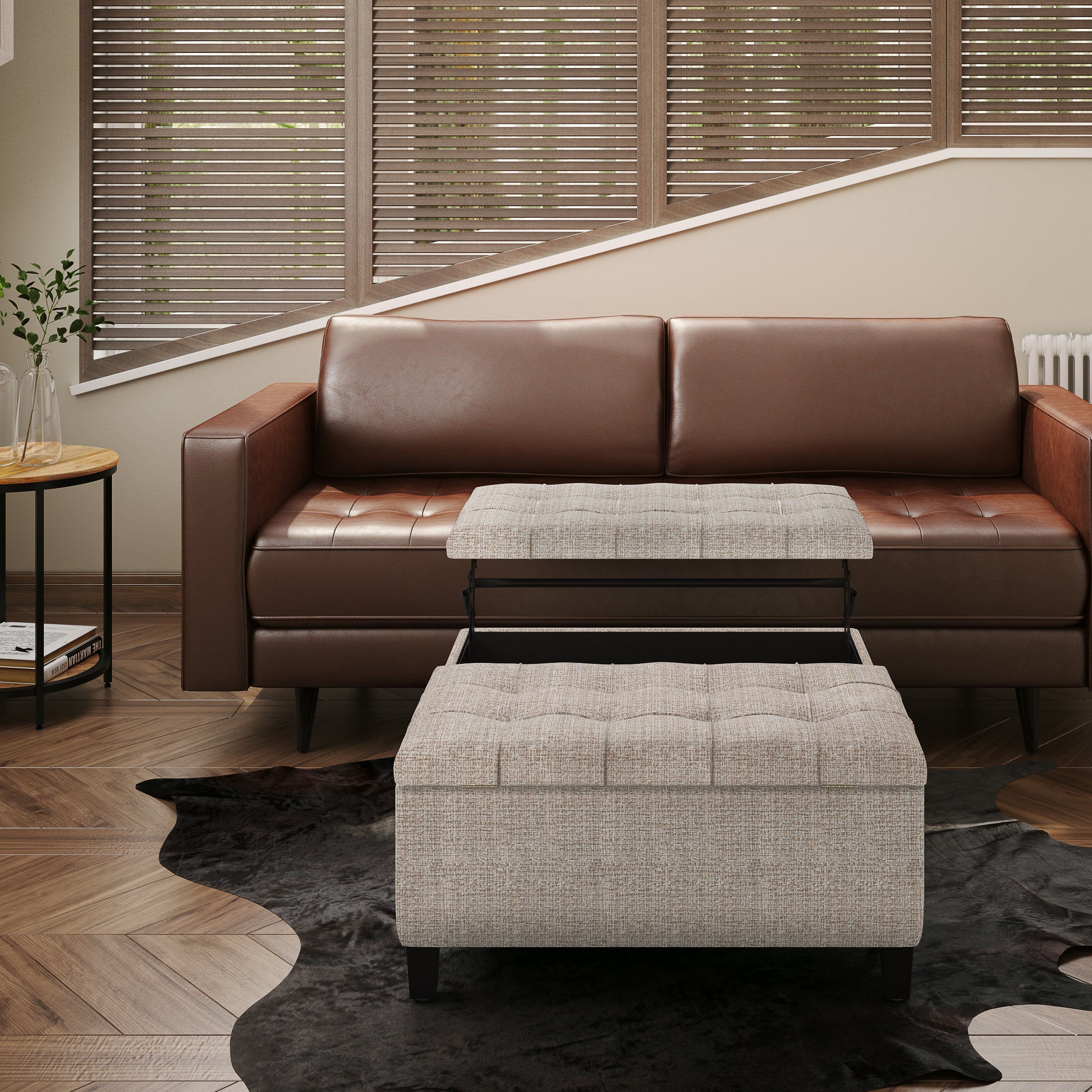 Harrison 36 Inch Wide Coffee Table Storage Ottoman