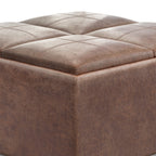 Avalon 35 Inch Wide Square Coffee Table Storage Ottoman