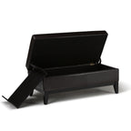 Oregon 42 Inch Wide Storage Ottoman Bench with Tray in Tanners