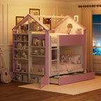 Full Size Bunk Bed with Storage Drawers & Shelves
