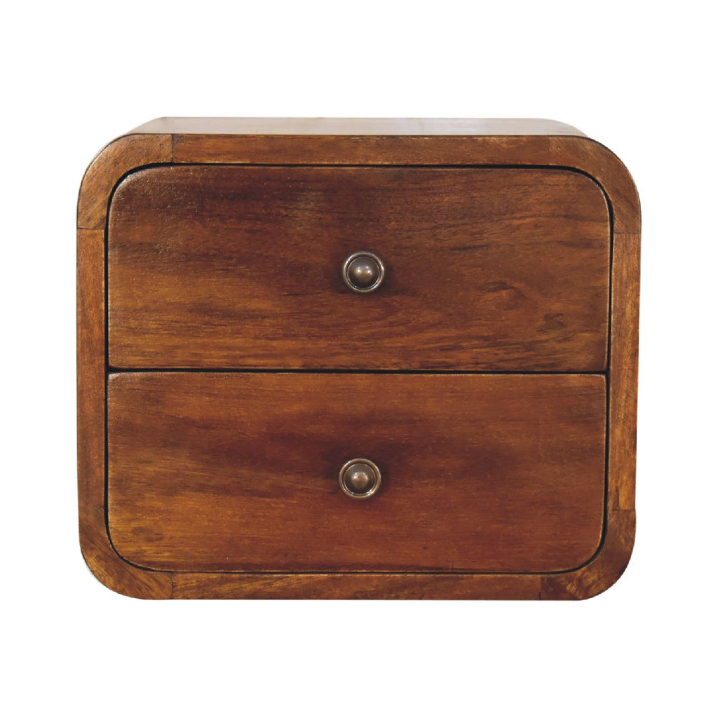 Solid Wood Floating Mini Nightstand - 2 Drawers