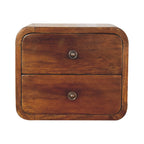 Solid Wood Floating Mini Nightstand - 2 Drawers