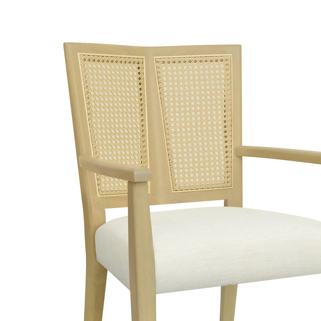 Arm Dining Chair Set of 2 - Light Ash & Beige