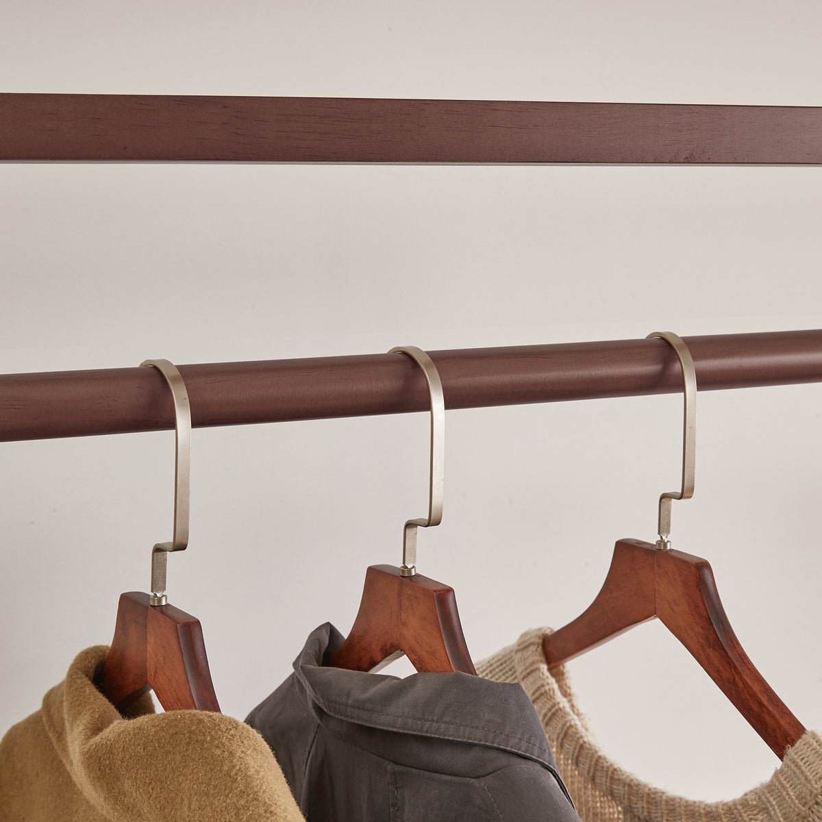 Solid Wood Freestanding Coat Rack with Storage Basket