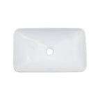 19"x12" White & Black Semi-Recessed Ceramic Bathroom Sink