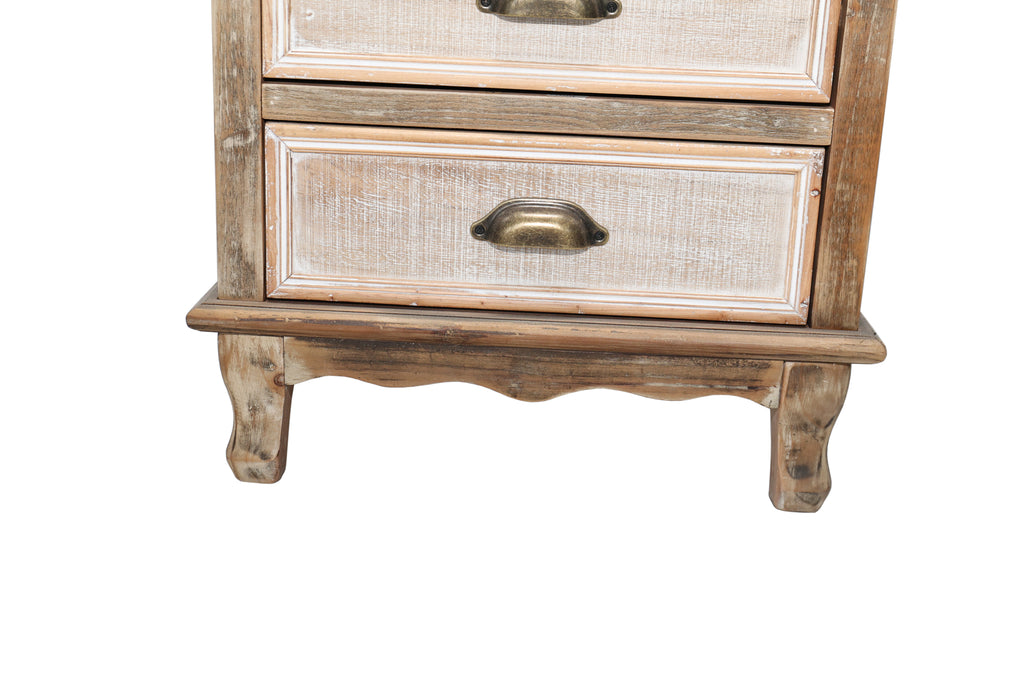 Rustic Wooden Storage Cabinet with Decorative Cutout Door