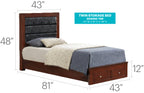 Transitional Twin Storage Bed In Cherry Finish