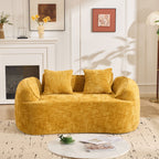 Yellow Curved Two-Person Compress Sofa