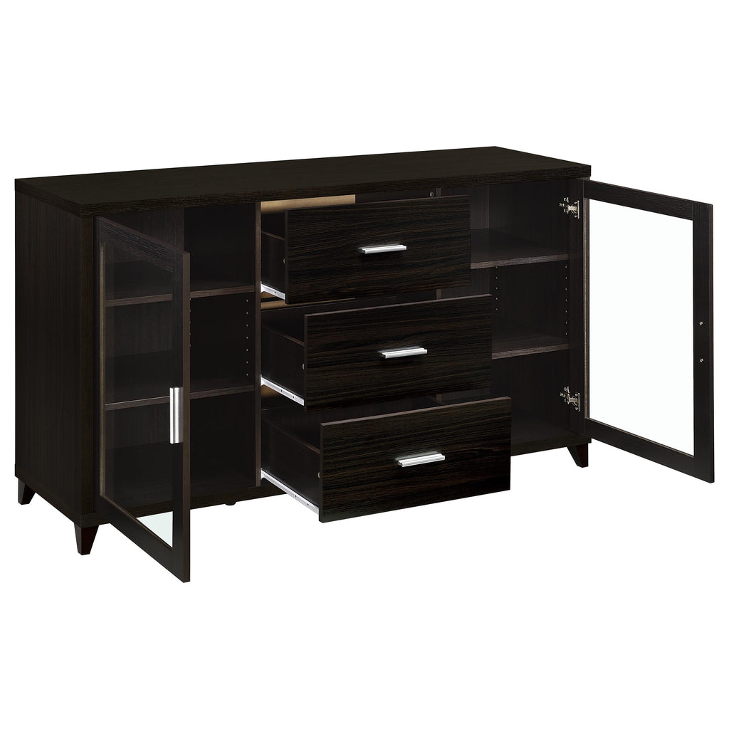 Nyler Cappuccino 3-Drawer Rectangular TV Console