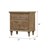 Taupe 2-Drawer Nightstand