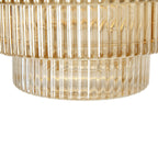 D9.1x9.8" Tiered Geometric Amber Luster Clear Vase