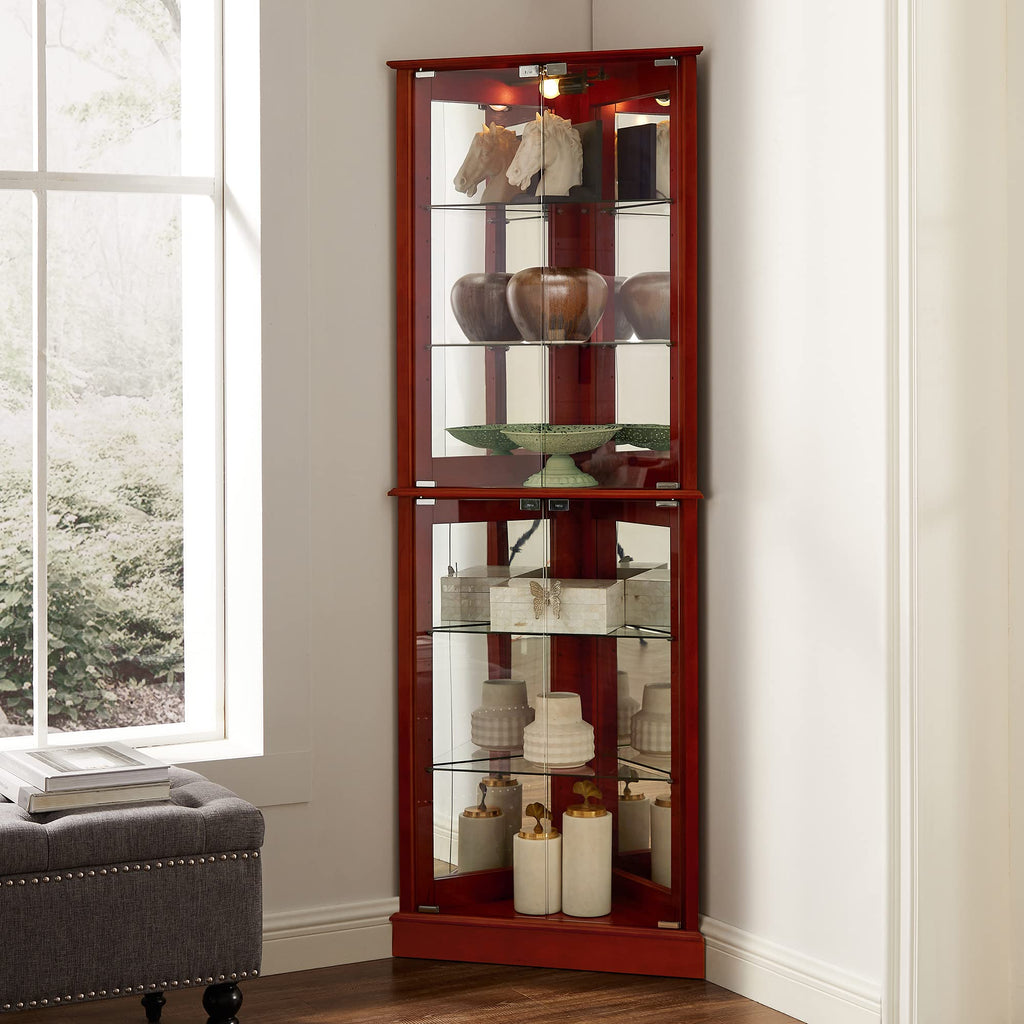 Corner Curio Display Cabinet with Lights