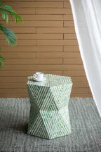 19" Tapered Green Pedestal Stool