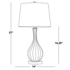 Jenny 27" Contemporary Glass Table Lamp in Clear Crackle Glass
