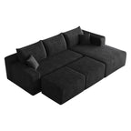 95" Cloud Sectional Sofa with 2 Ottoman