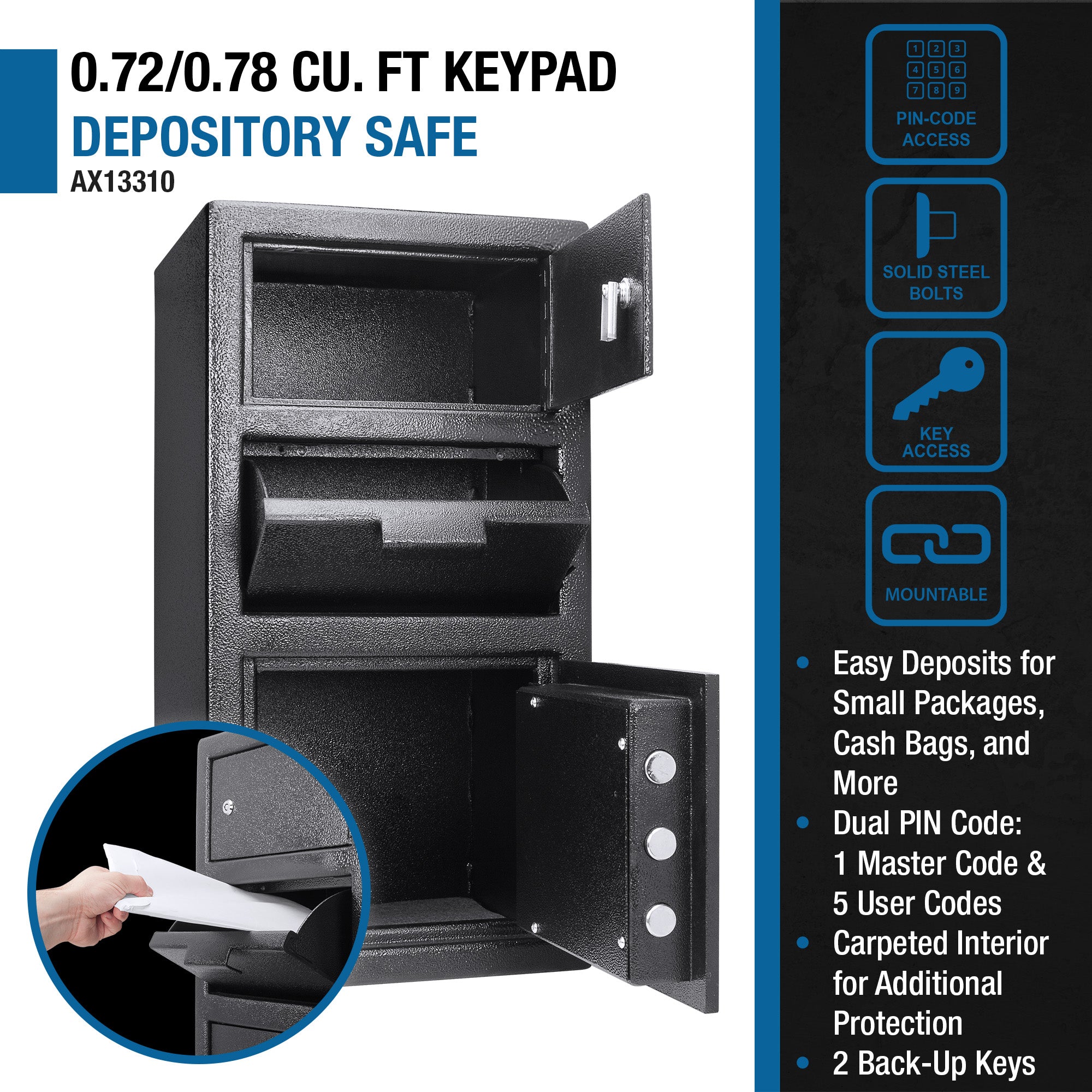 Large Locker Depository Safe With Digital Keypad