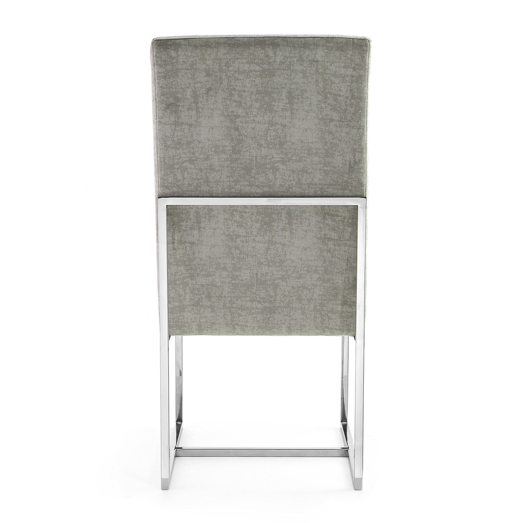 Element Metal Velvet Dining Chair in Steel