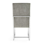 Element Metal Velvet Dining Chair in Steel