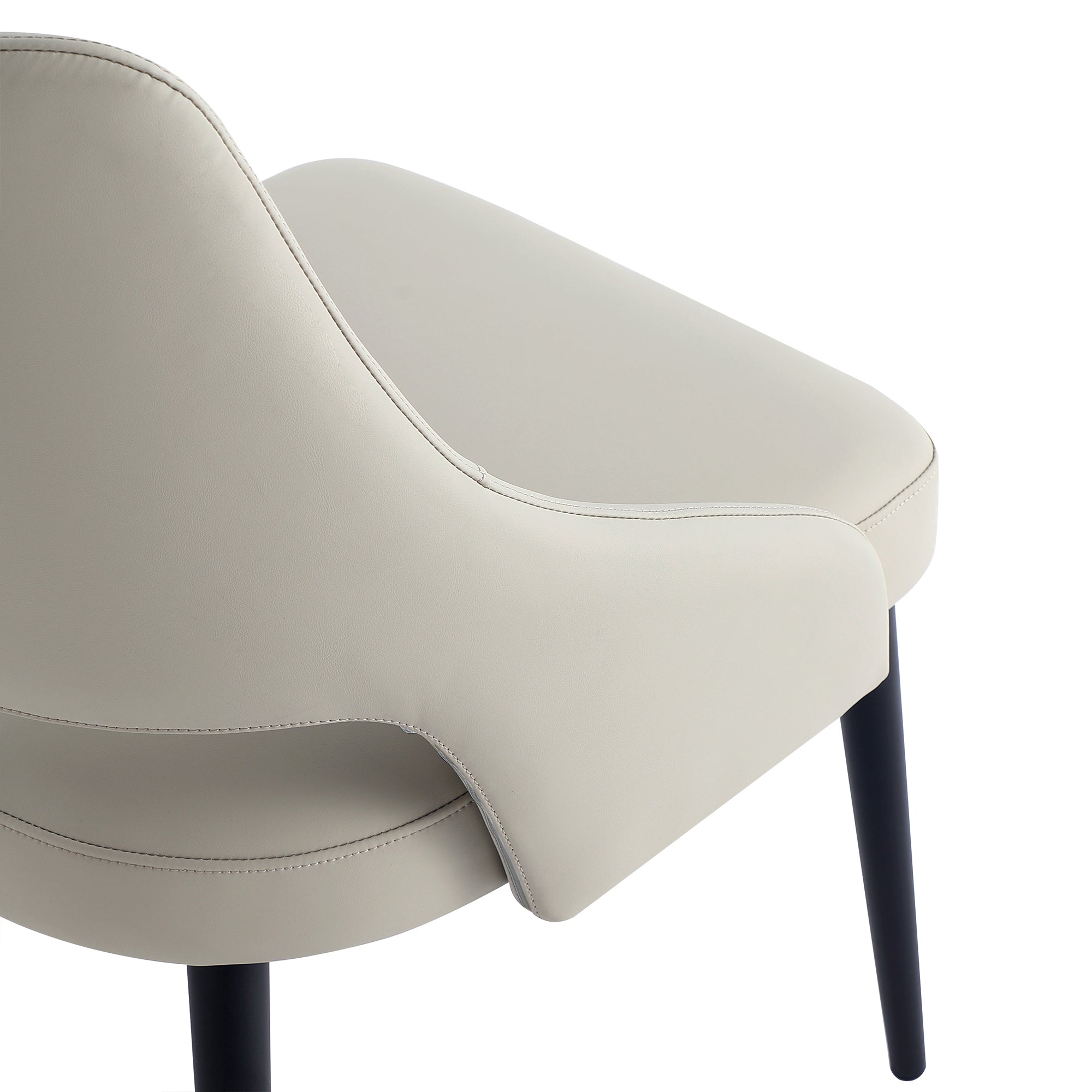Tremont Metal Vegan Leather Dining Chair in Stone