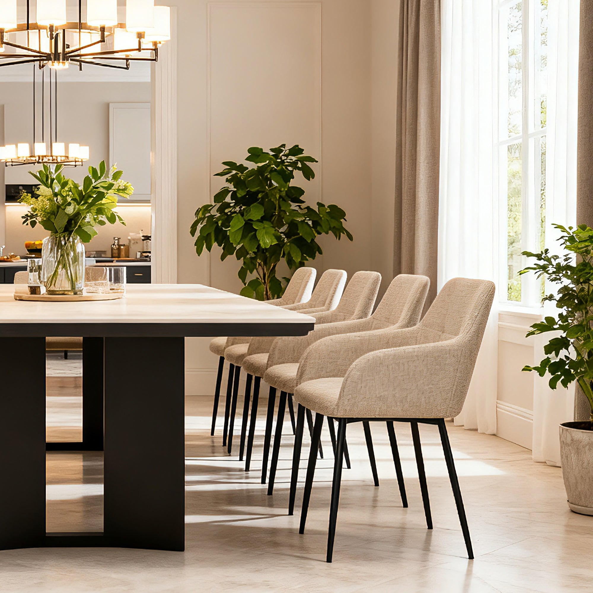 Beige Dining Chair 2-Piece Set