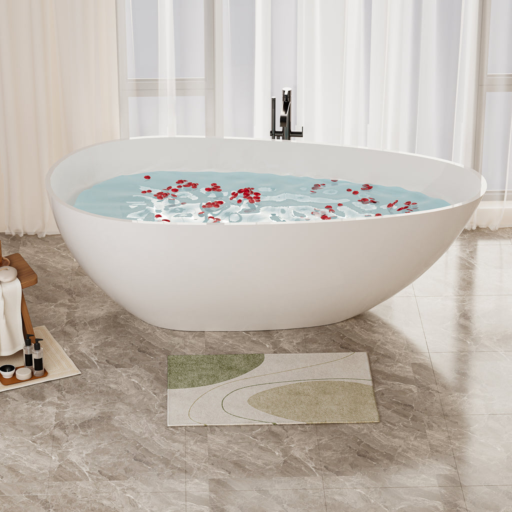 59" Freestanding Solid Surface Bathtub