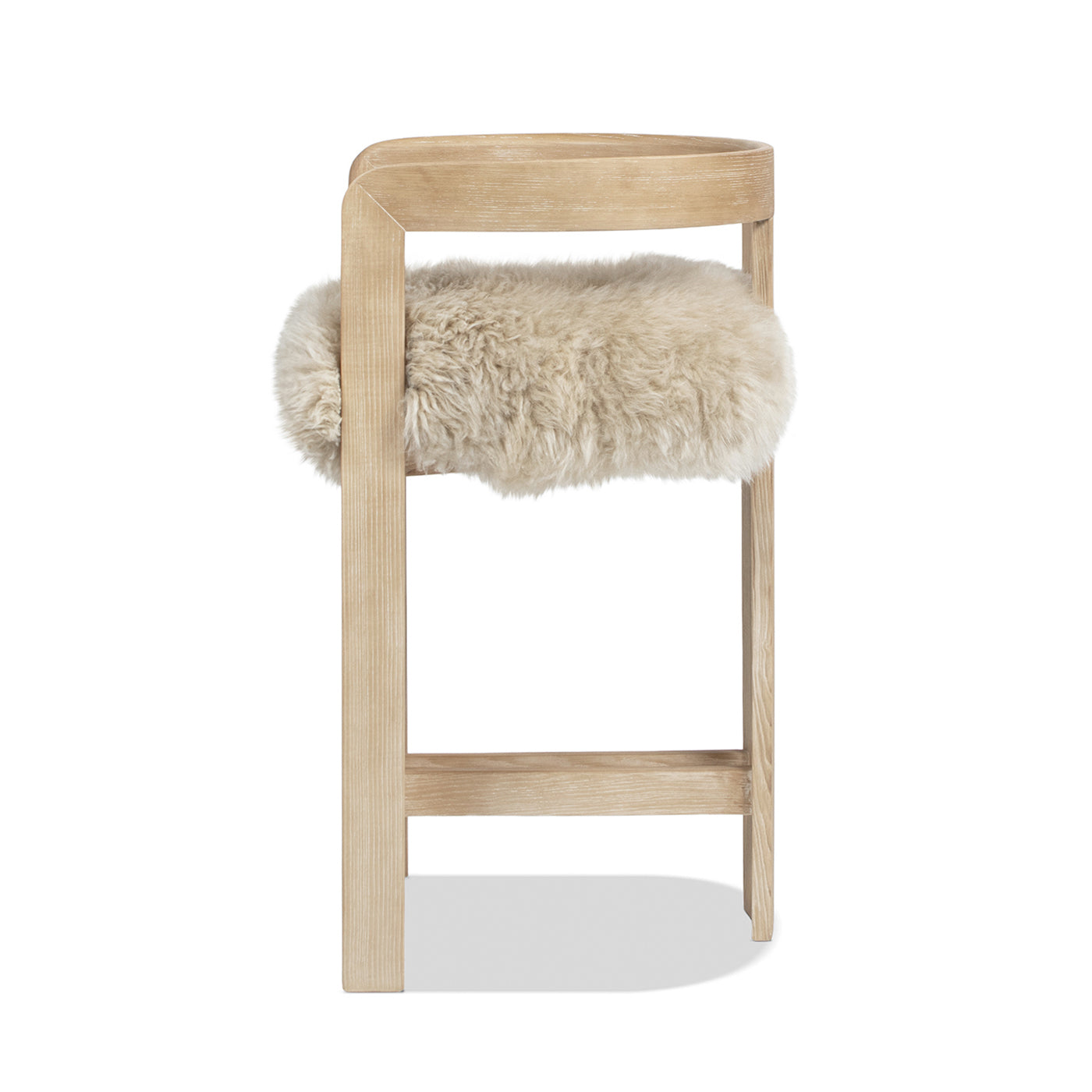 Millwick 26.5" Low Back Genuine Fur Counter Stool