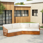 Royal Acacia Patio V Sofa Sectional Set, Beige