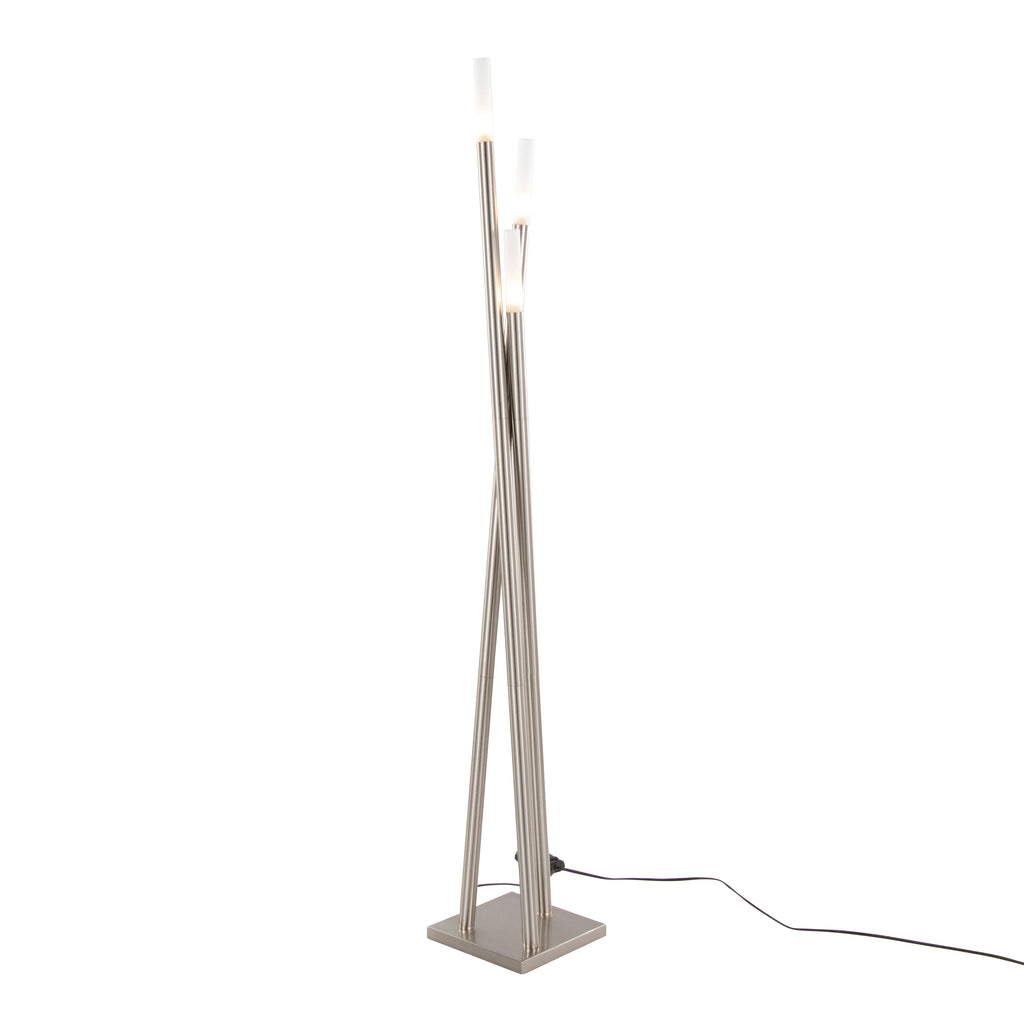 Icicle Contemporary Floor Lamp in Brushed Nickel