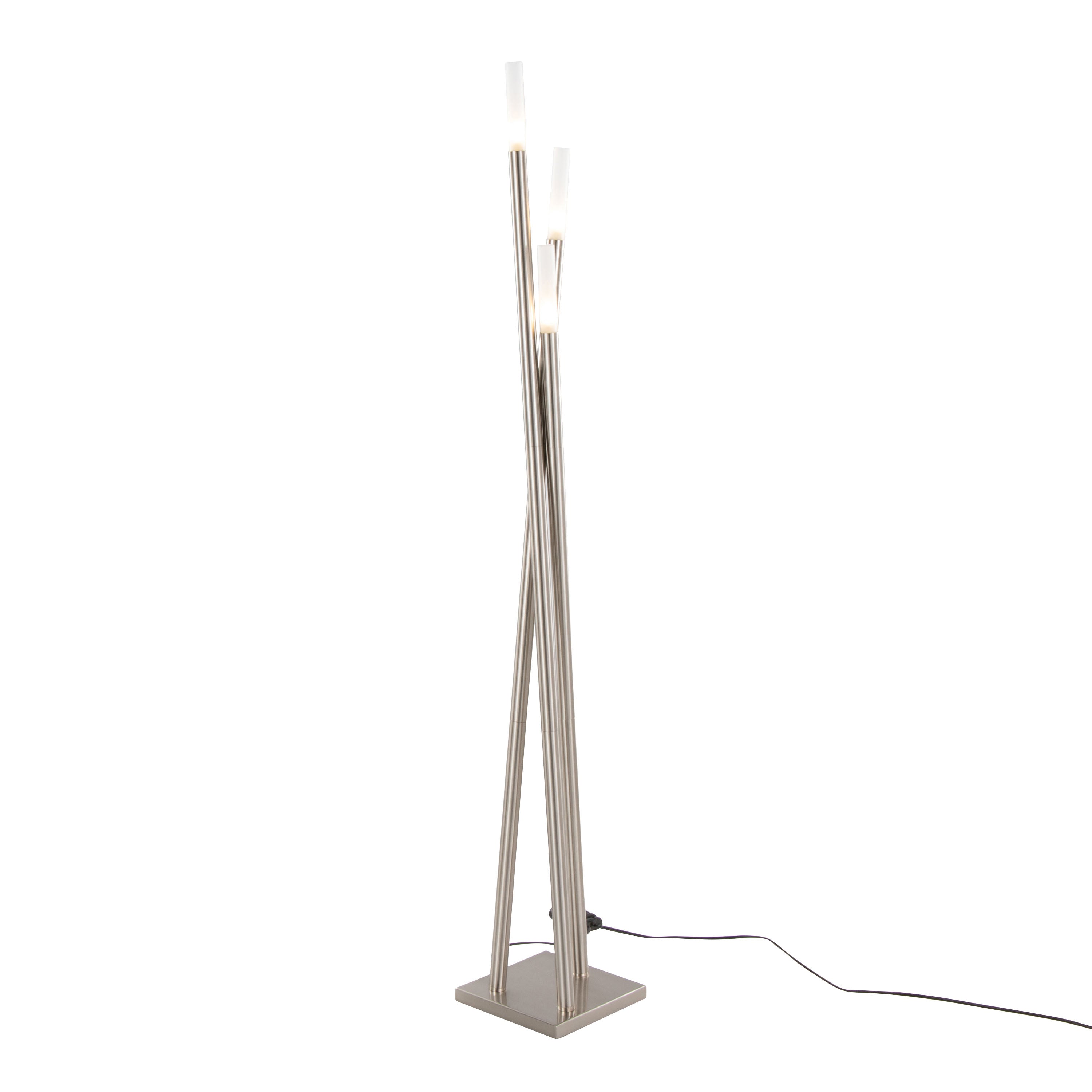 Icicle Contemporary Floor Lamp in Brushed Nickel