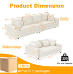 Plush Corduroy 4-Seat Sofa