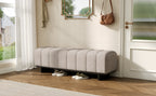 Indoor Dining Bench in Oatmeal Chenille