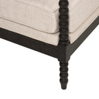 Rubber Wood Accent Chair with Upholstered Fabric