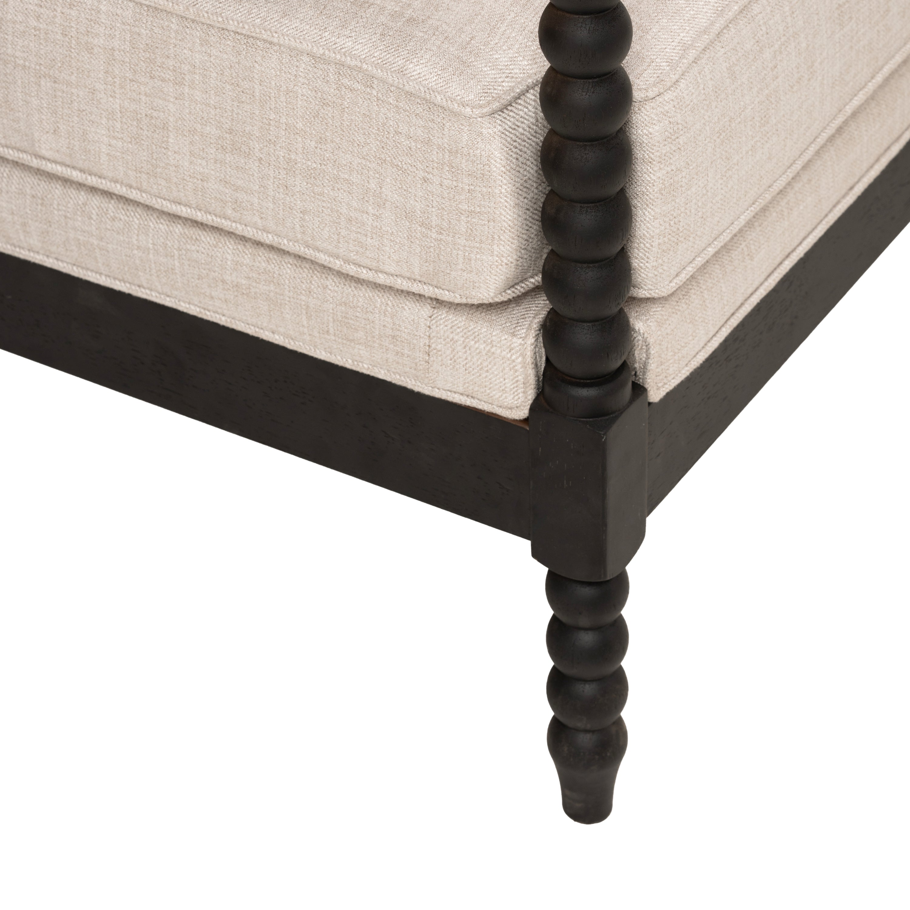 Rubber Wood Accent Chair with Upholstered Fabric