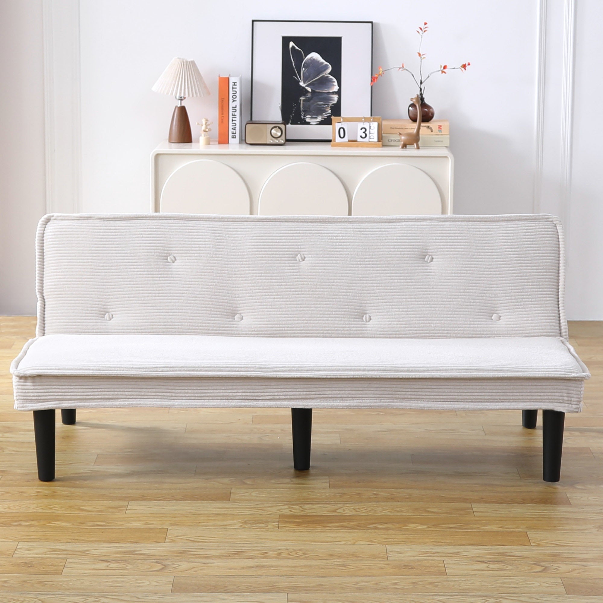 66-Inch Corduroy Sofa Bed