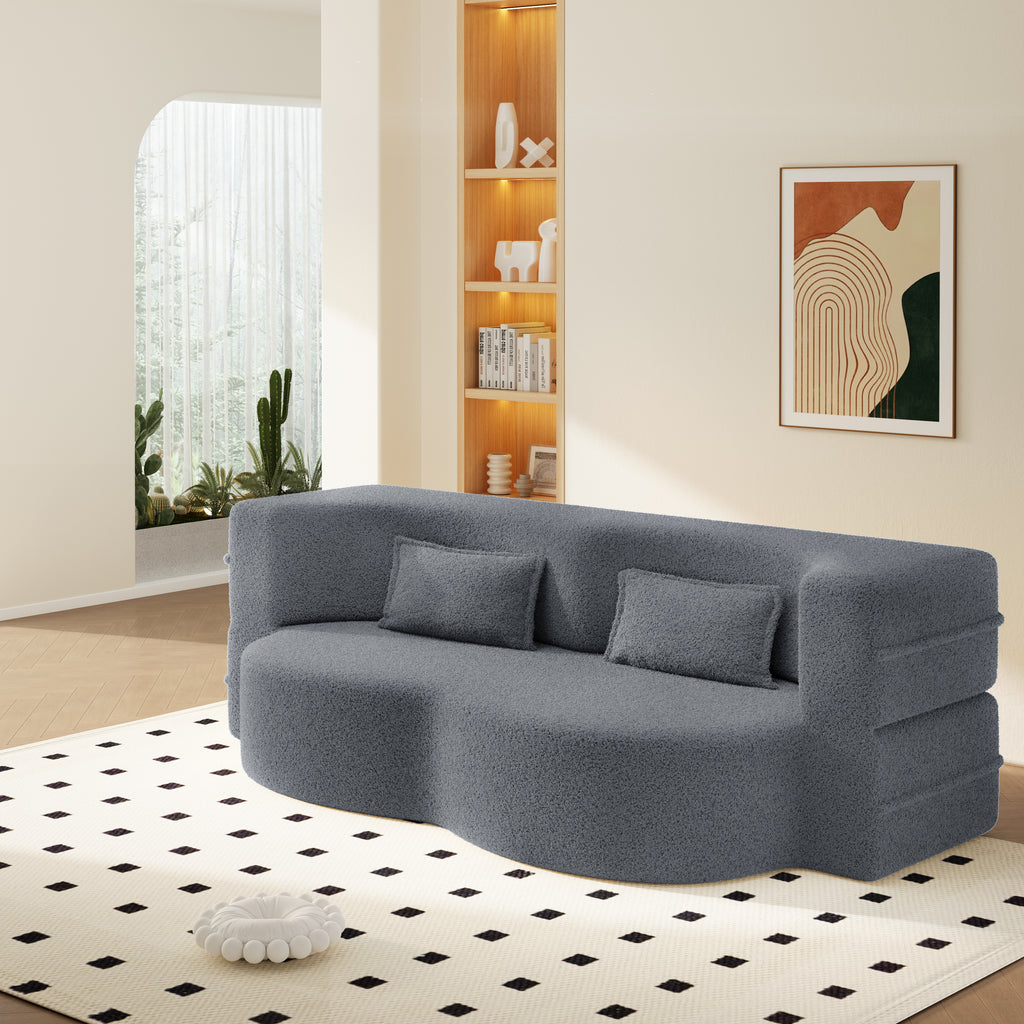 Modern Floor Sofa with 2 Pillows