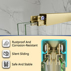 55"-60" W x 72" H Brushed Shower Door
