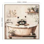 Raccoon Bathroom Canvas Wall Art