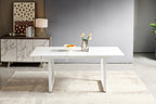 Square Extendable Dining Table with Metal Legs