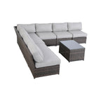 6-Person Wicker Outdoor Seating Group with Cushions